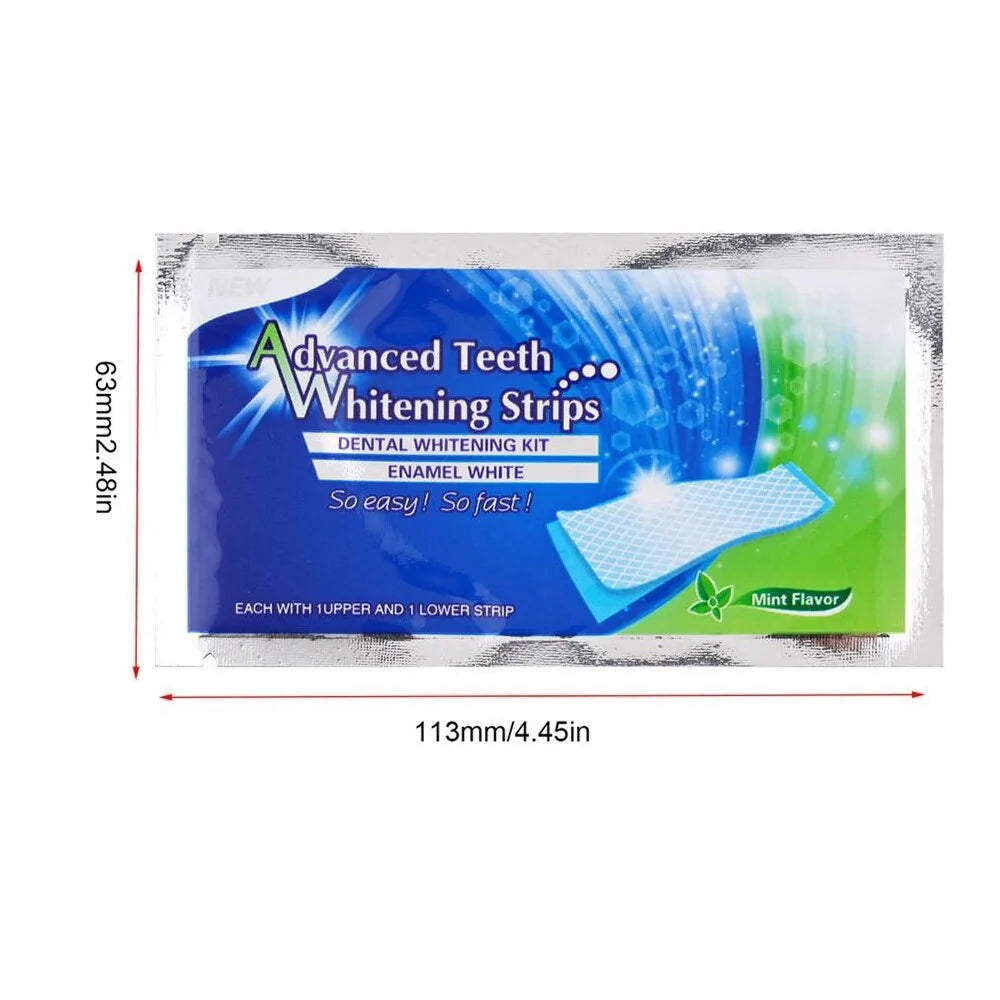 Paquete de 2 tiras blanqueadoras de dientes de gel blanco 3D para el cuidado diario de la higiene bucal