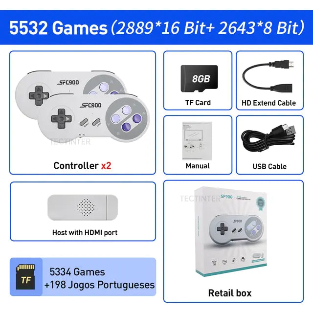 Consola de Videojuegos HDMI-Compatible de 1500 Juegos para SNES/NES