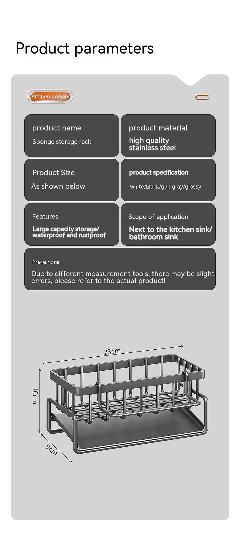 Estante de Almacenamiento y Drenaje para Fregadero de Cocina Multifuncional