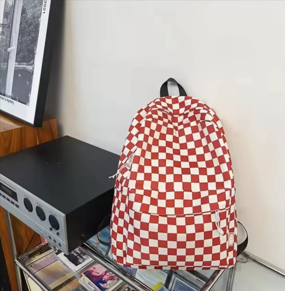 Mochila Escolar a Cuadros para Niños y Niñas - Bolso Estiloso de Escuela Secundaria Japonesa