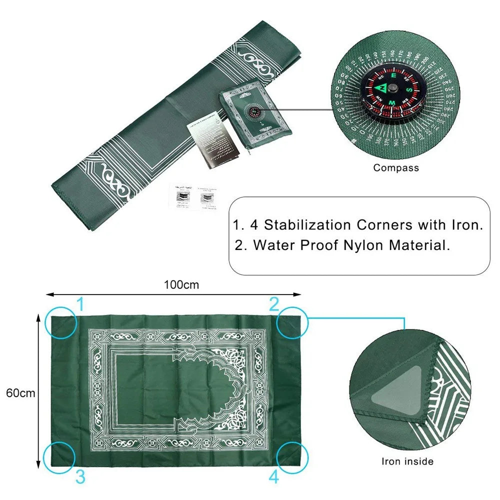 Tapete de Oración Musulmán Portátil e Impermeable