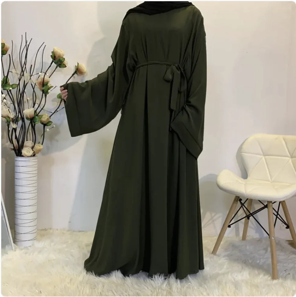 Vestido Abaya Largo para Mujeres Musulmanas - Estilo Dubái