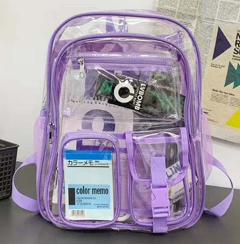 Mochila Transparente Resistente para Escuela y Viaje