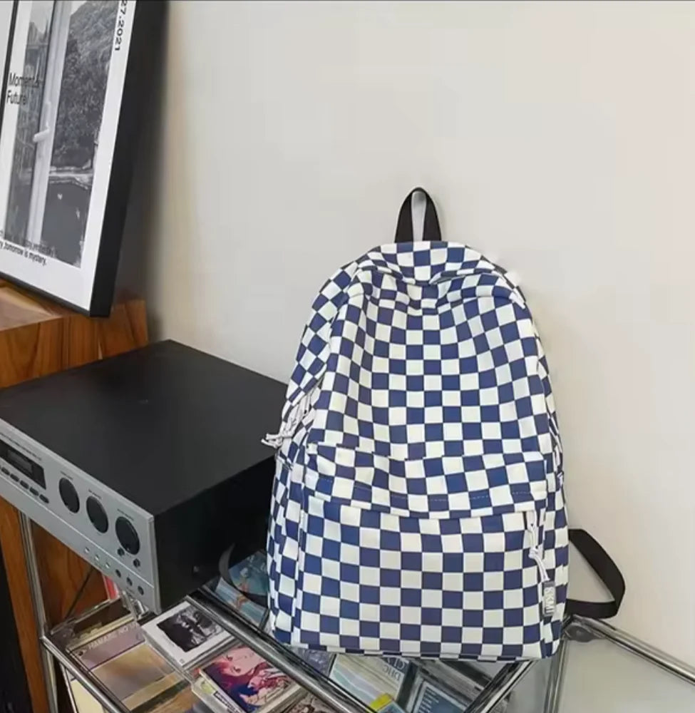 Mochila Escolar a Cuadros para Niños y Niñas - Bolso Estiloso de Escuela Secundaria Japonesa